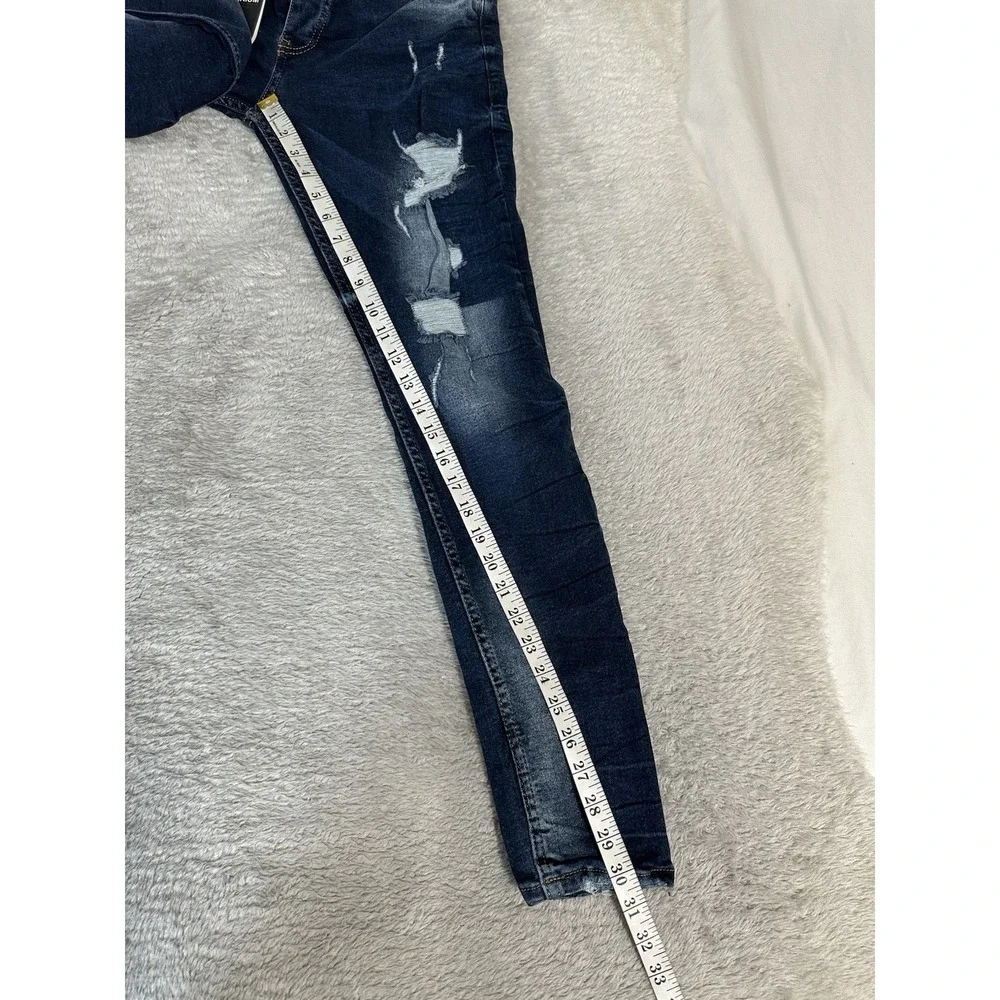 New Imperium Mens Distressed Ripped Skinny Jeans 31x34 Act 28x30‎